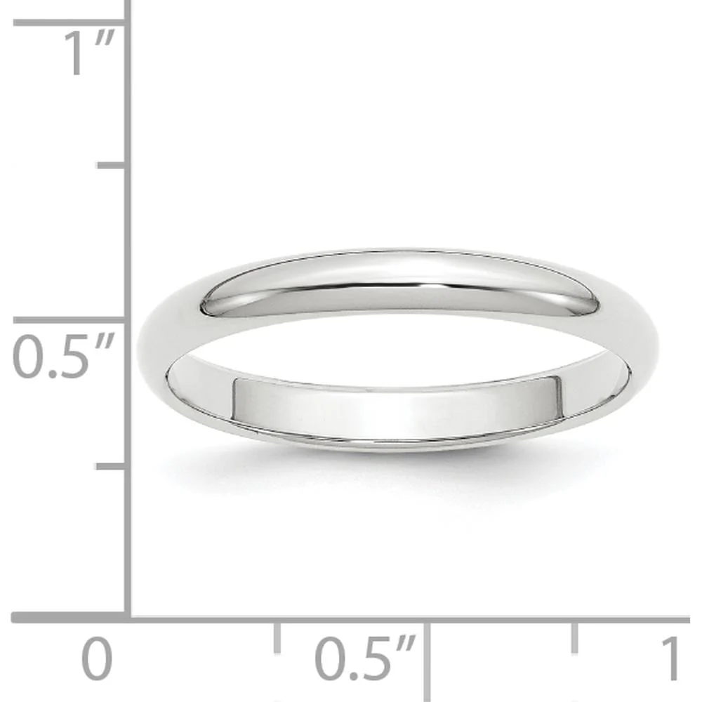 14K White Gold 2mm Half-Round Wedding Band - Solid Polished Design, Adjustable Size 6 by Luciano & Cie - Image 4