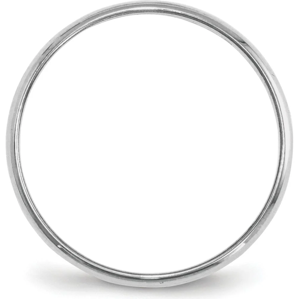 14K White Gold 2mm Lightweight Half Round Wedding Band - Size 10 by Luciano & Cie - Image 2
