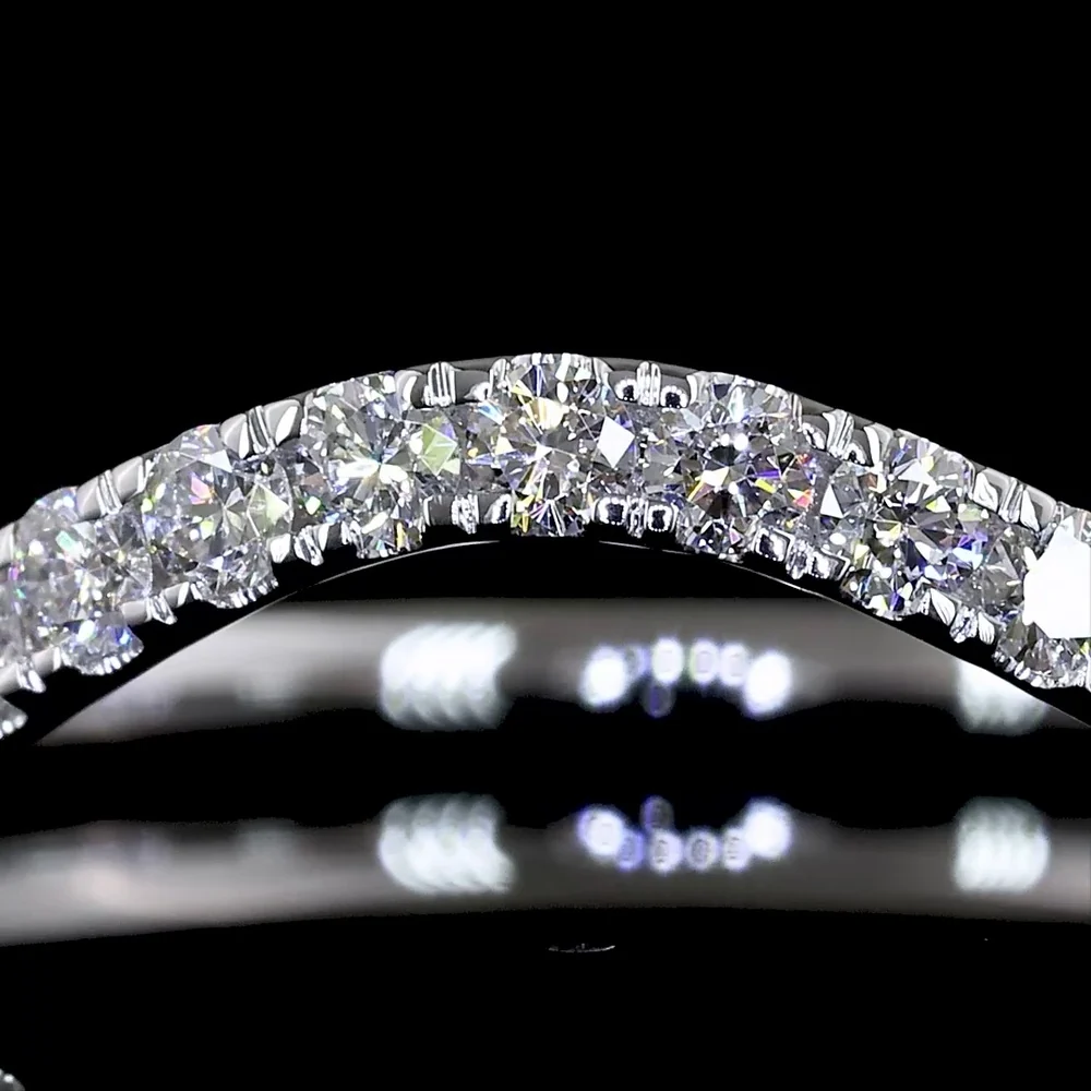 14K White Gold 3/4 Eternity Band with 23 Round Brilliant Cut Lab Diamonds - 0.43 Carat Total Weight - Covaloro Fine Jewelry - Image 2