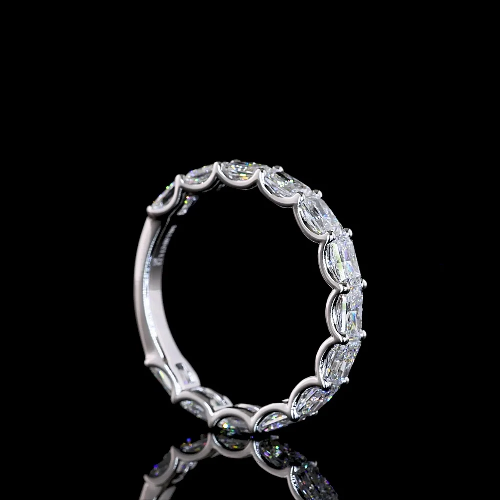 14K White Gold 3/4 Eternity Band with East-West Set Radiant Cut Lab Diamonds - 1.73 Carat Total Weight - Covaloro Fine Jewelry - Image 3