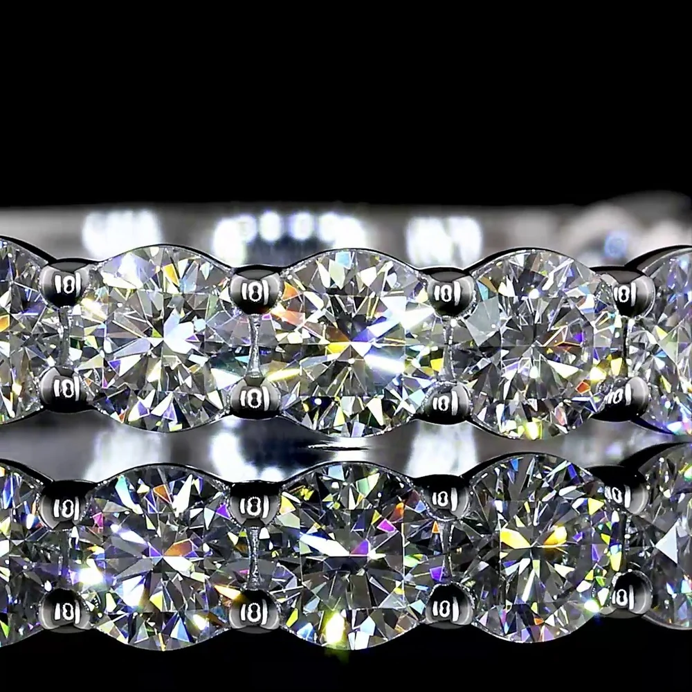 14K White Gold 3/4 Eternity Band with Prong Set Round Lab Diamonds - 1.38 Carat Total Weight - Covaloro Fine Jewelry - Image 2