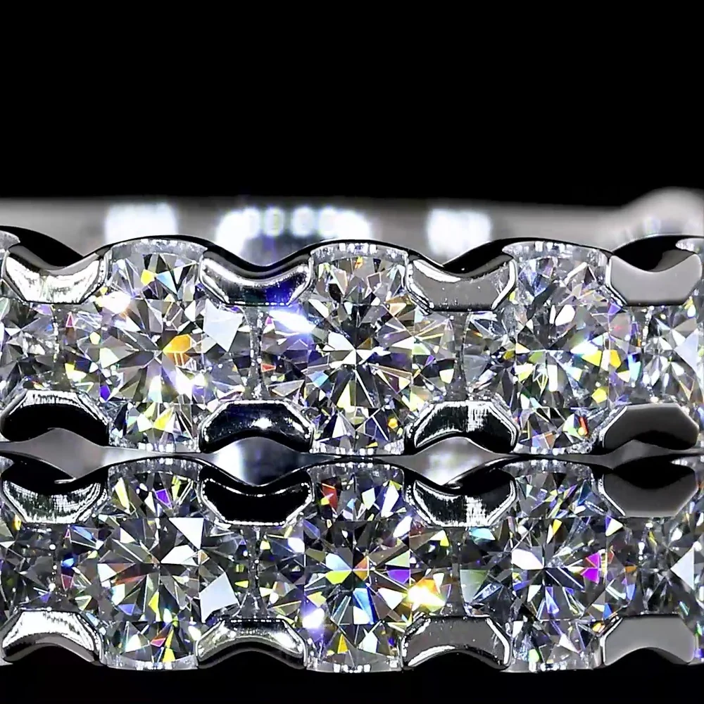 14K White Gold 3/4 Eternity Band with U-Prong Set Round Lab Diamonds - 1.36 Carats Total Diamond Weight - Covaloro Fine Jewelry - Image 2