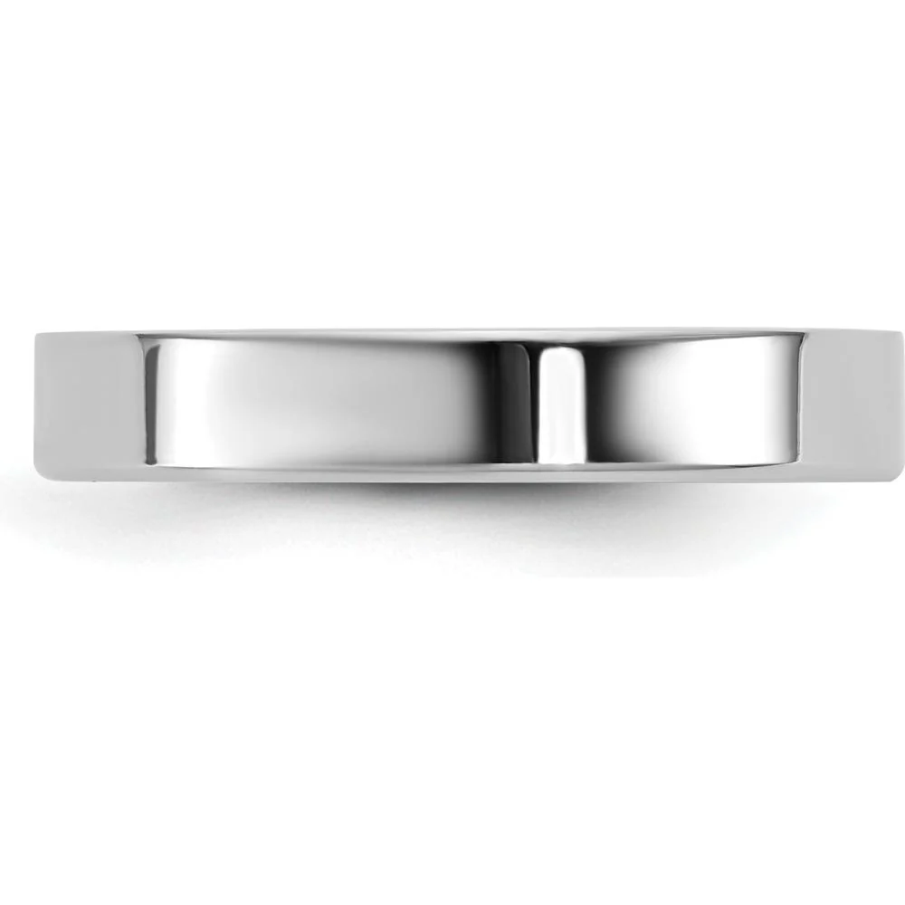 14K White Gold 3.5mm Flat Wedding Band - Polished Finish Size 10 by Luciano & Cie - Image 3