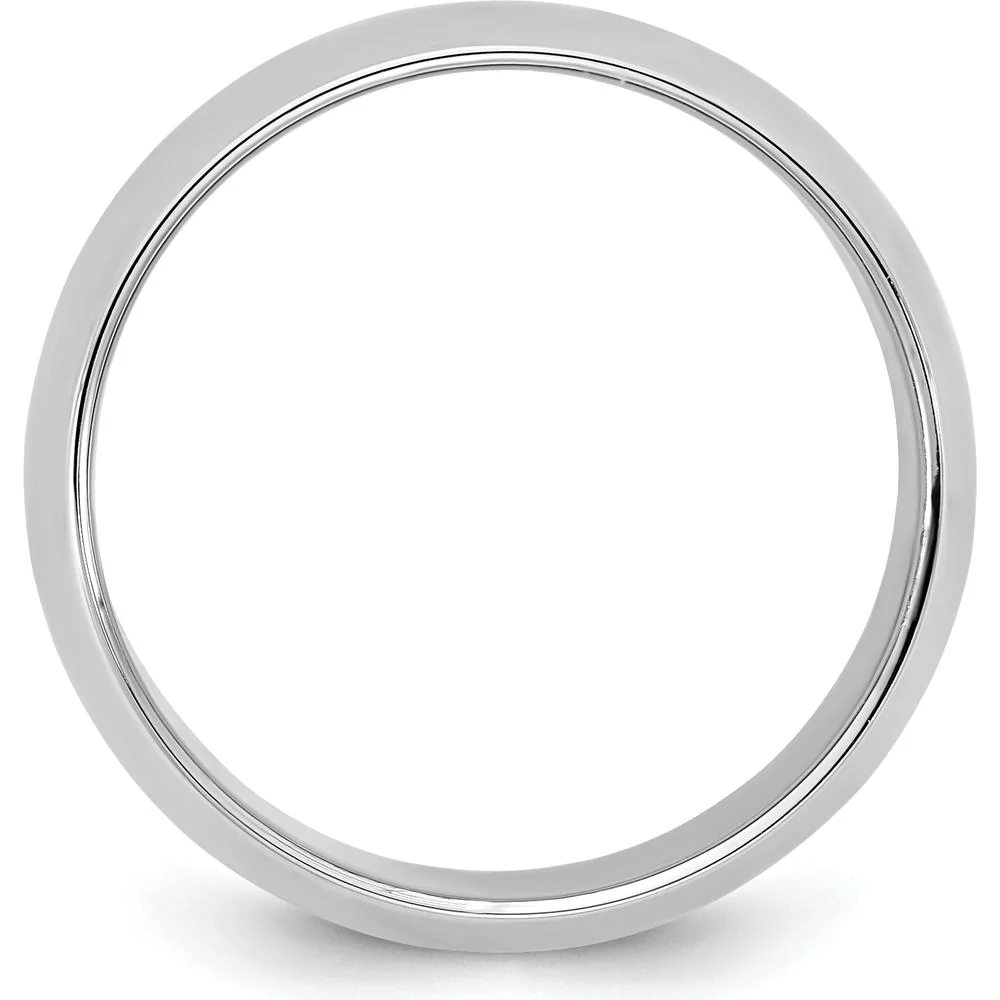 14K White Gold 3.5mm Half Round Wedding Band with Polished Finish - Unisex Ring - Size 12 by Luciano & Cie - Image 2