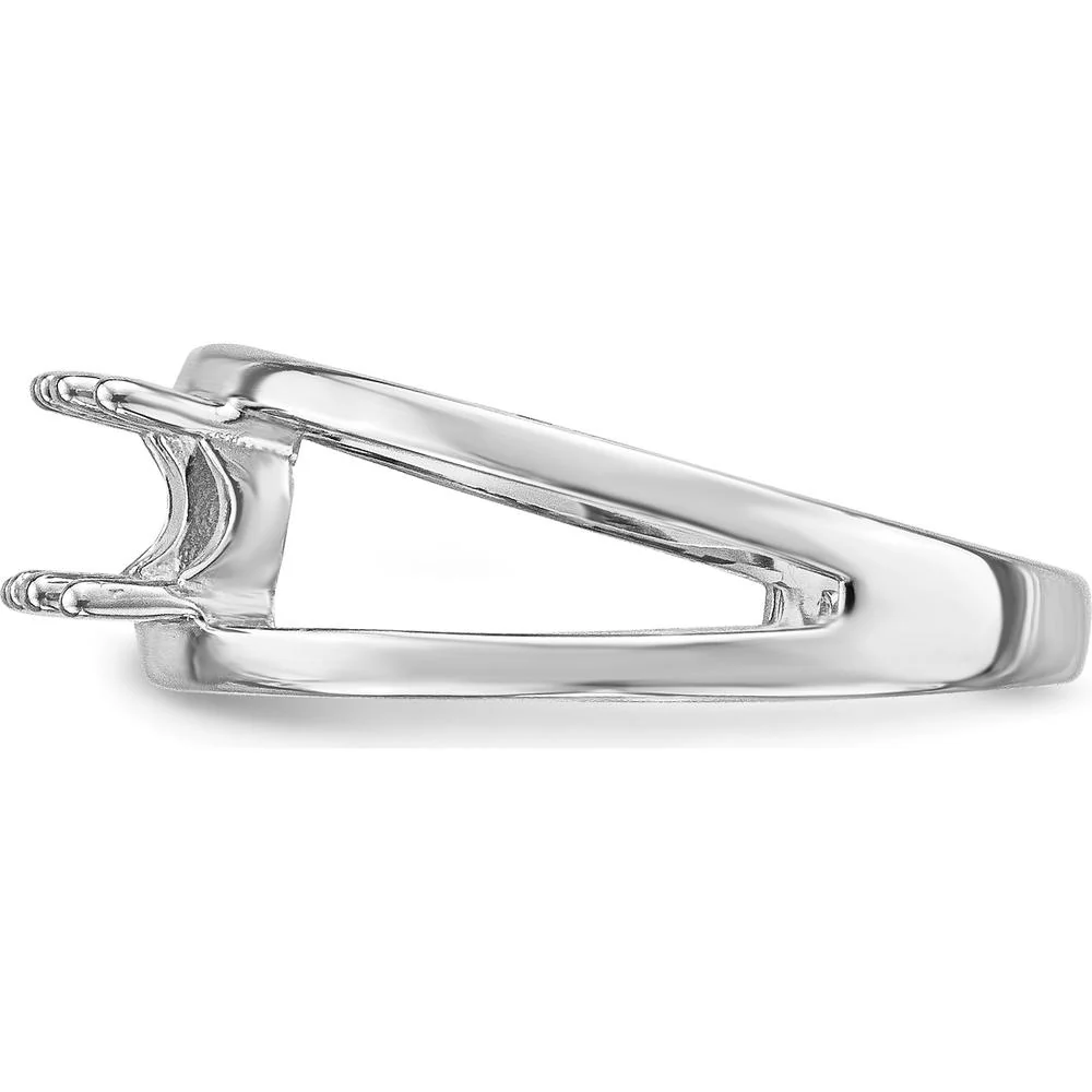 14K White Gold 3 Stone Mother's Ring Mounting - 2mm Band Width - Size 7 by Monteluci Fine Jewelry - Image 9