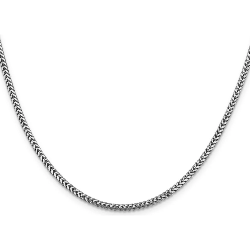 14K White Gold 30" 2.3mm Franco Chain with Lobster Clasp - Polished Finish by Oro Pregiato - Image 2