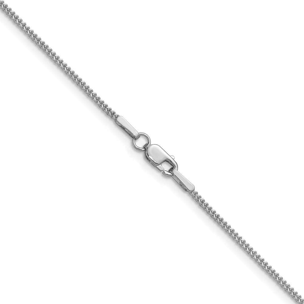 14K White Gold 30" Franco Chain with Lobster Clasp - 0.9mm Width by Oro Pregiato - Image 3