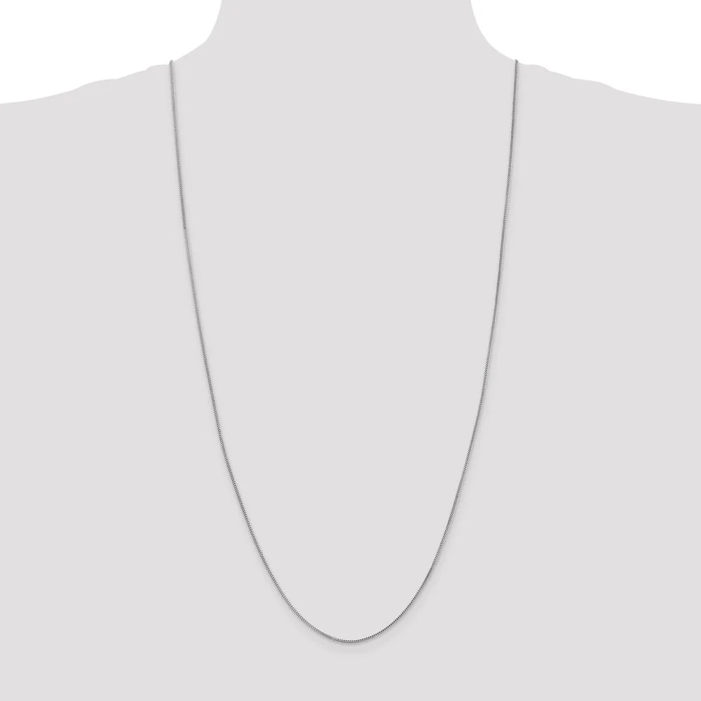14K White Gold 30" Franco Chain with Lobster Clasp - 0.9mm Width by Oro Pregiato - Image 4