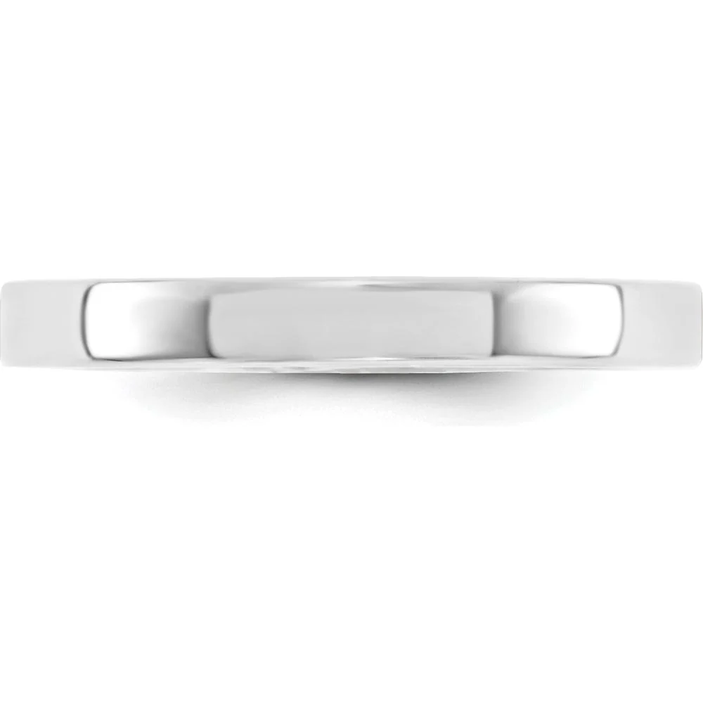 14K White Gold 3mm Flat Comfort Fit Wedding Band - Engravable, Size 7 by Luciano & Cie - Image 3