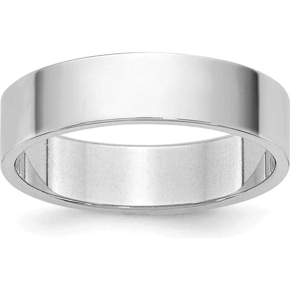 14K White Gold 4.5mm Polished Flat Band Ring - Size 12 by Luciano & Cie