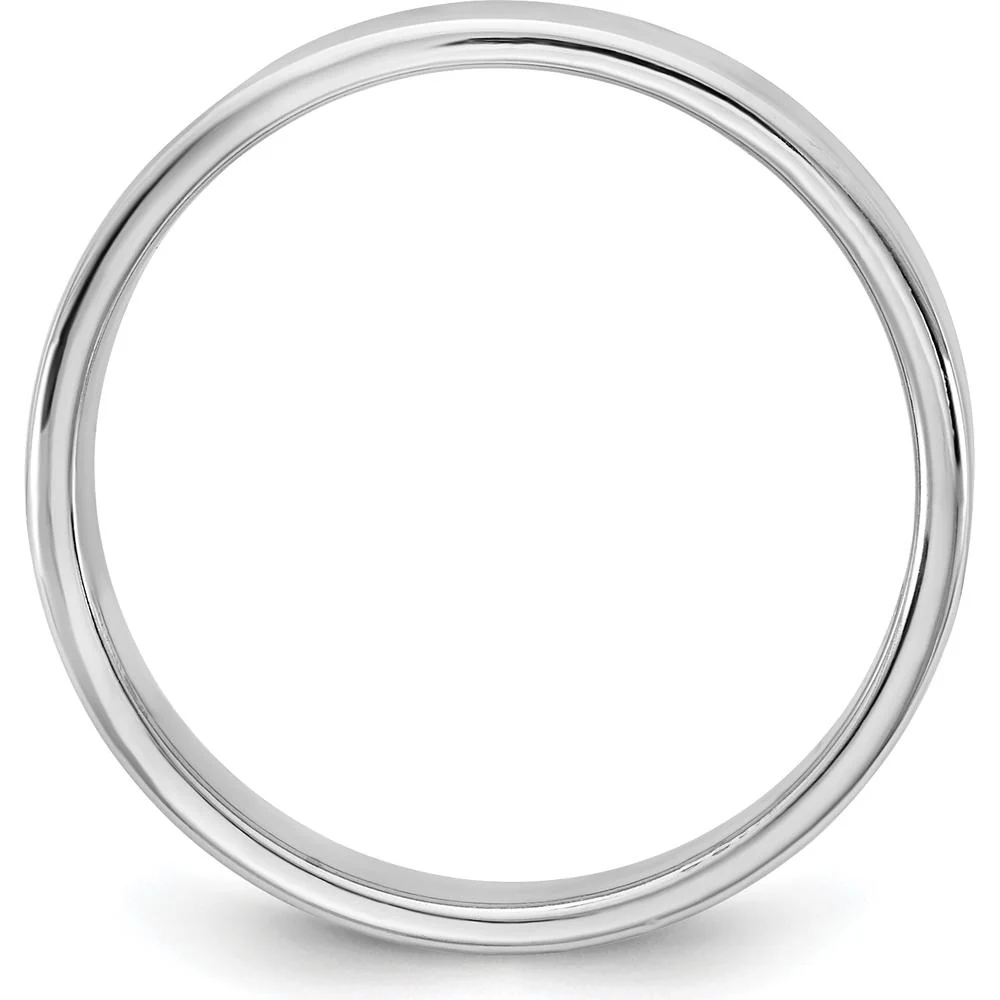 14K White Gold 4.5mm Polished Flat Band Ring - Size 12 by Luciano & Cie - Image 2