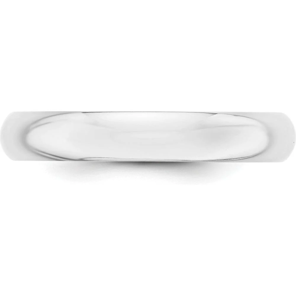 14K White Gold 4mm Half-Round Wedding Band - Polished Finish, Size 8.5 by Luciano & Cie - Image 2
