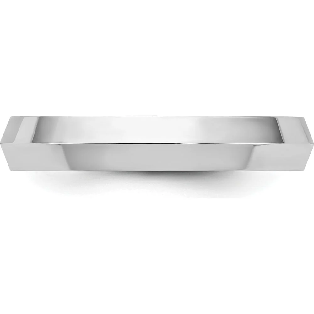 14K White Gold 4mm Knife Edge Comfort Fit Wedding Band - Size 6.5 by Luciano & Cie - Image 3