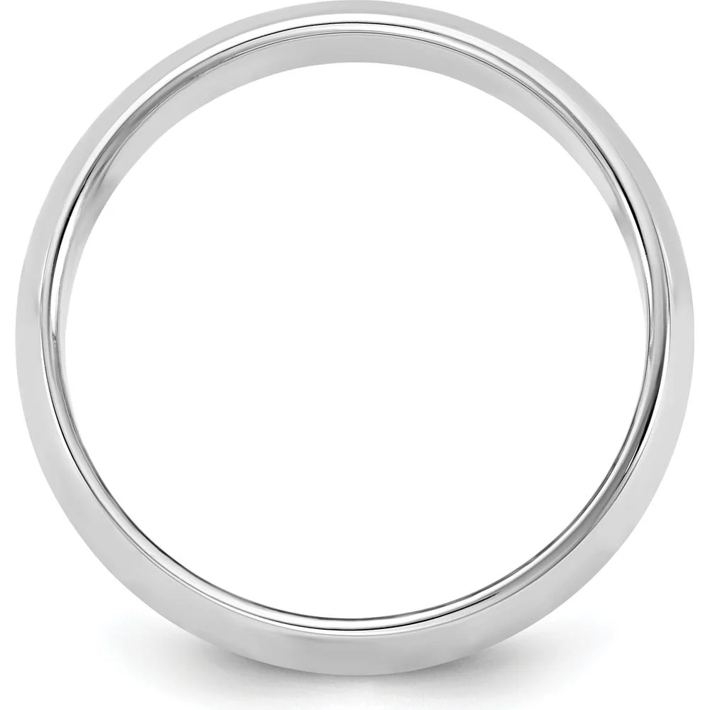14K White Gold 5.5mm Domed Polished Wedding Band - Engravable, Solid Gold - Size 8 by Luciano & Cie - Image 2