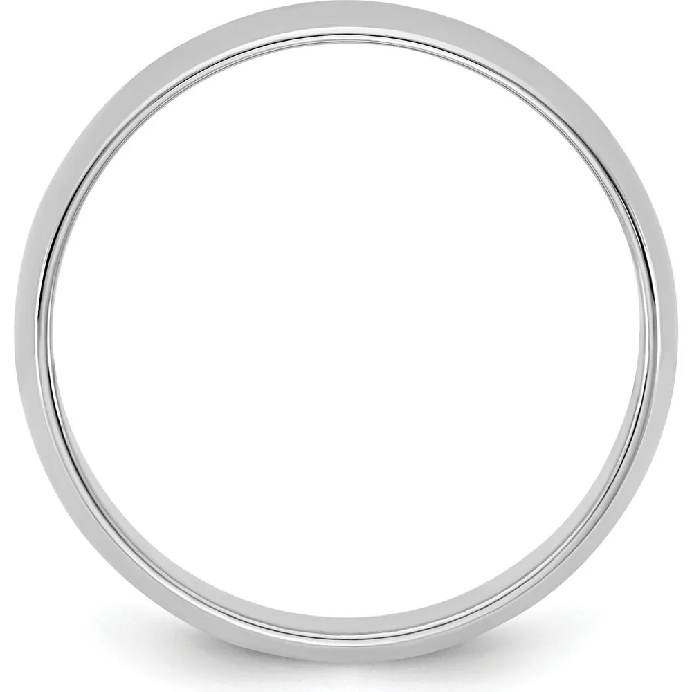 14K White Gold 5.5mm Half Round Domed Band - Wedding Ring - Size 11 by Luciano & Cie - Image 2