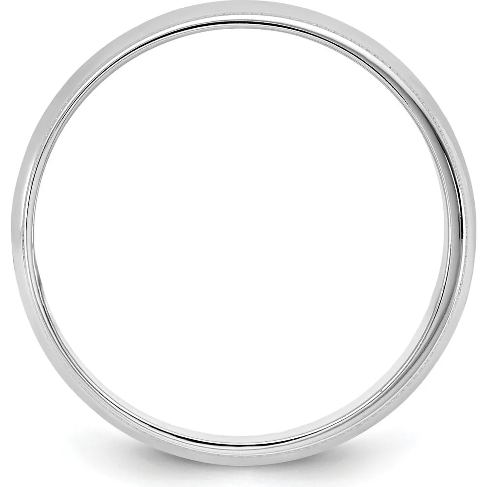 14K White Gold 5.5mm Milgrain Half Round Band Size 8 by Luciano & Cie - Image 2