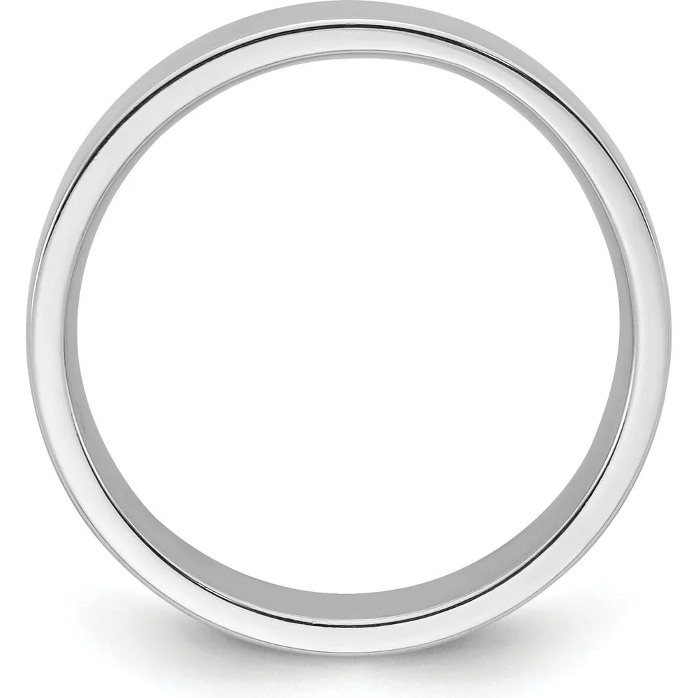14K White Gold 5mm Flat Comfort Fit Wedding Band - Size 11 by Luciano & Cie - Image 2