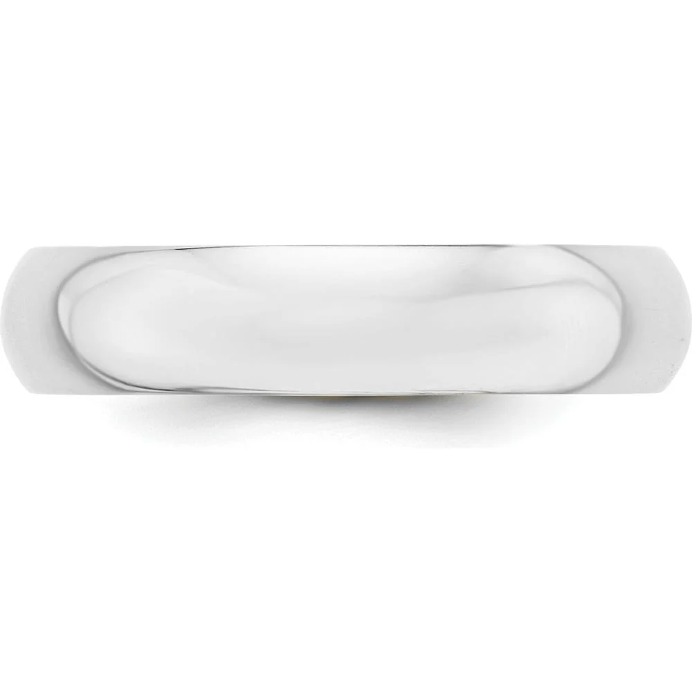 14K White Gold 5mm Half-Round Wedding Band with Polished Finish - Size 10.5 by Luciano & Cie - Image 3