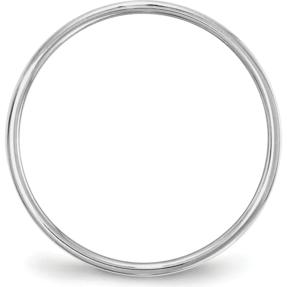 14K White Gold 5mm Lightweight Flat Wedding Band - Size 5 by Luciano & Cie - Image 2