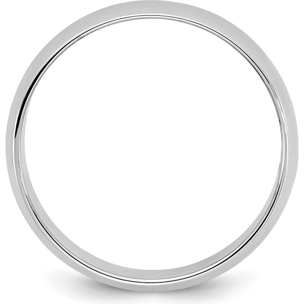 14K White Gold 6.5mm Domed Half Round Band - Polished Finish - Unisex Ring - Size 7 by Luciano & Cie - Image 2