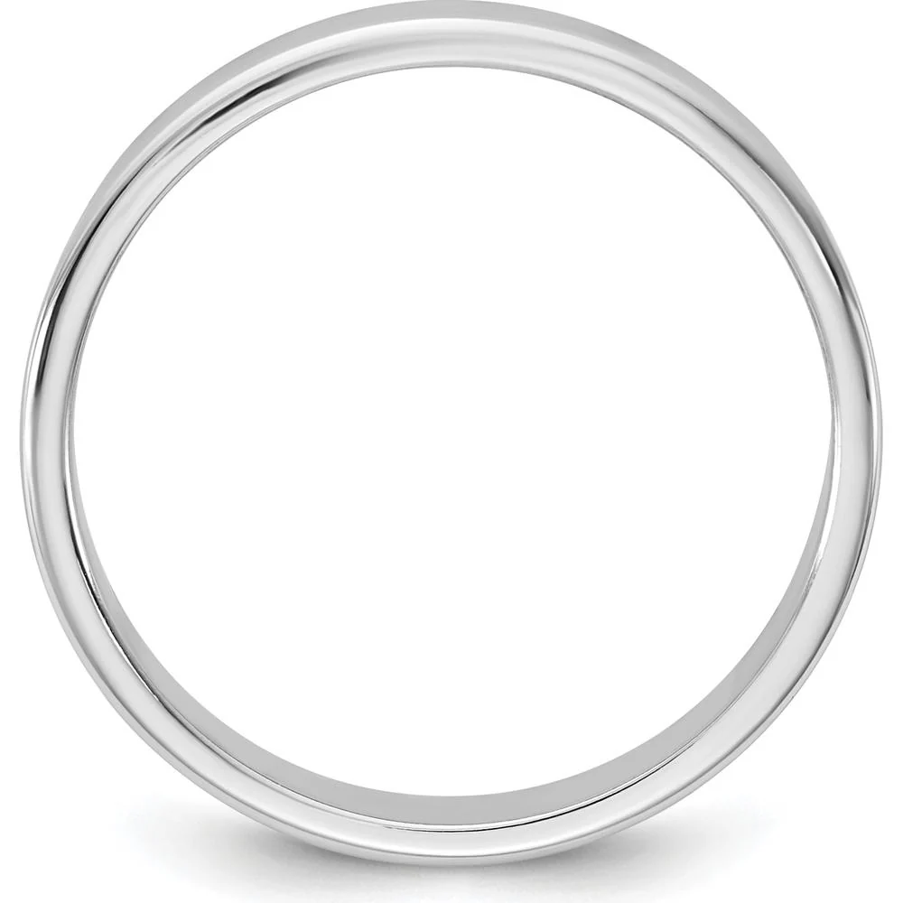 14K White Gold 6.5mm Flat Wedding Band - Polished Finish, Engravable - Size 6 by Luciano & Cie - Image 2