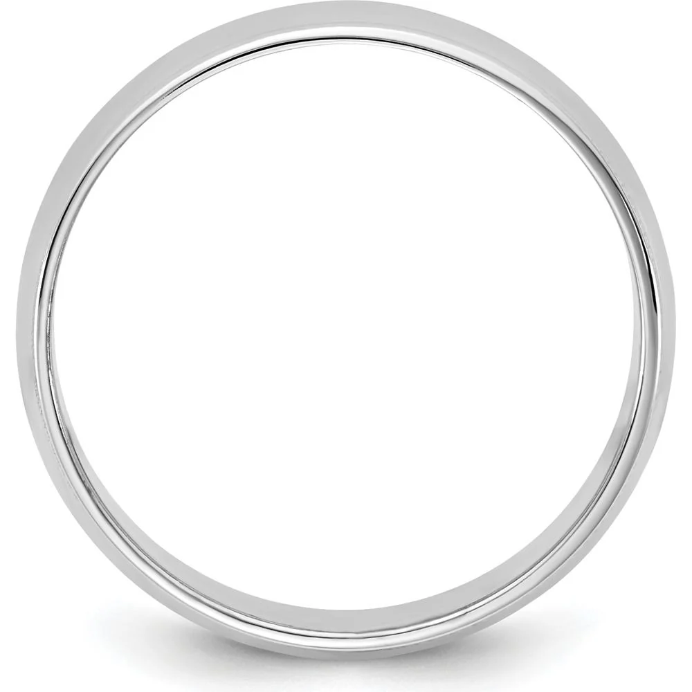 14K White Gold 6.5mm Milgrain Half Round Band - Solid, Polished Finish, Engravable Ring - Size 7 by Luciano & Cie - Image 2