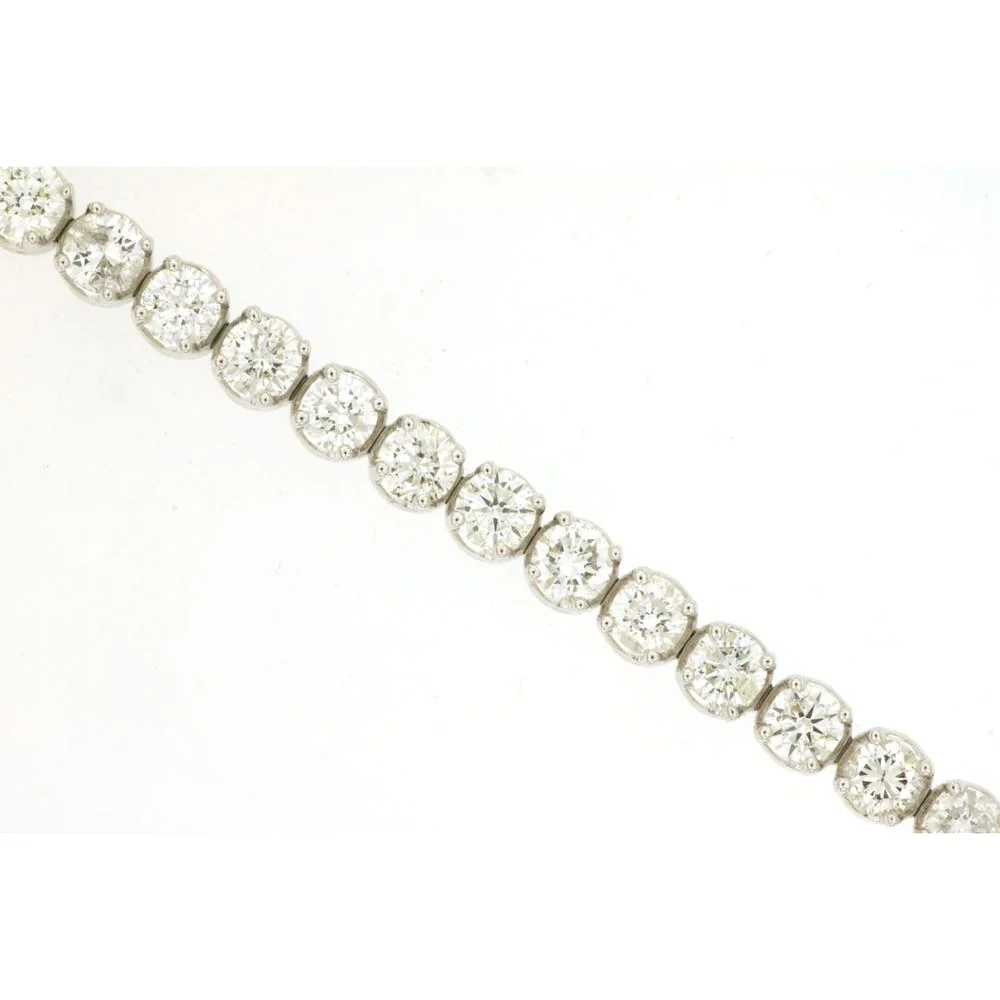 14K White Gold 6.9 Carat Tennis Bracelet with Round Brilliant Diamonds in Classic Channel-Link Setting - Royal Jewelry