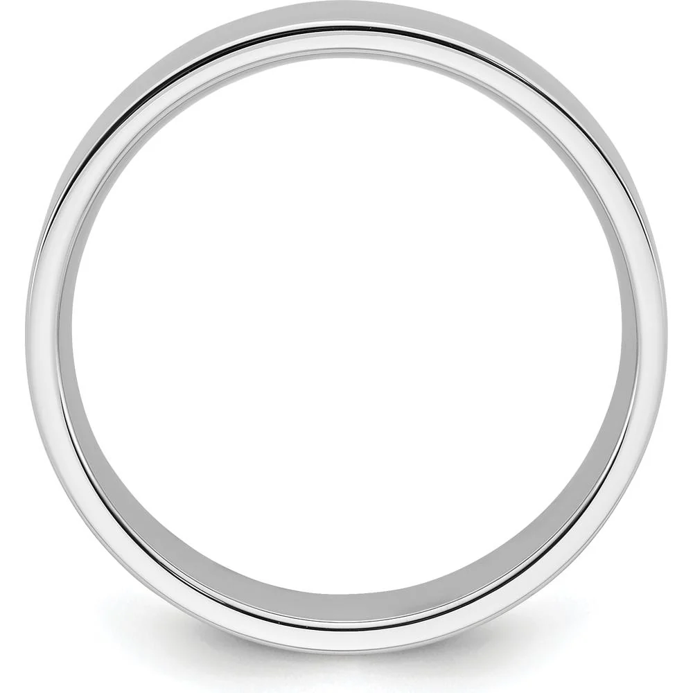 14K White Gold 6mm Comfort Fit Wedding Band with Polished Finish - Size 9.5 by Luciano & Cie - Image 2