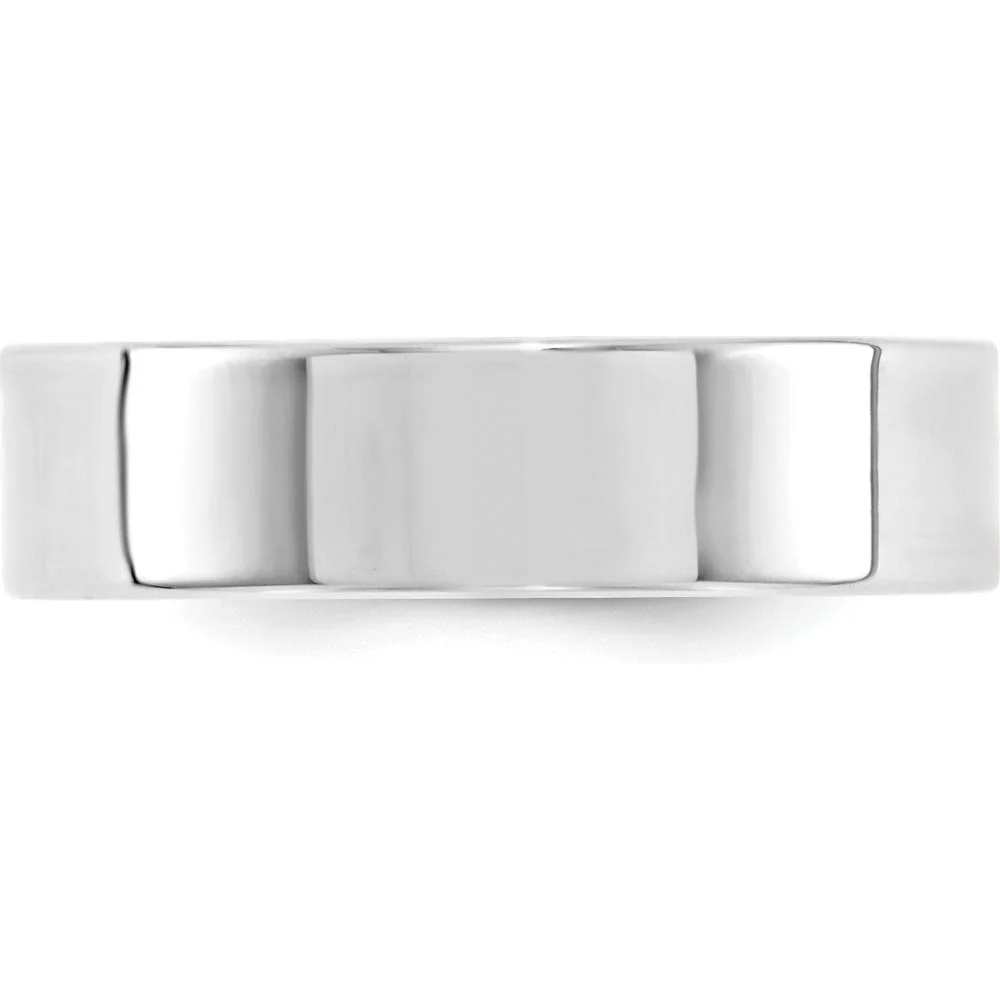 14K White Gold 6mm Flat Comfort Fit Wedding Band - Size 11.5 by Luciano & Cie - Image 3