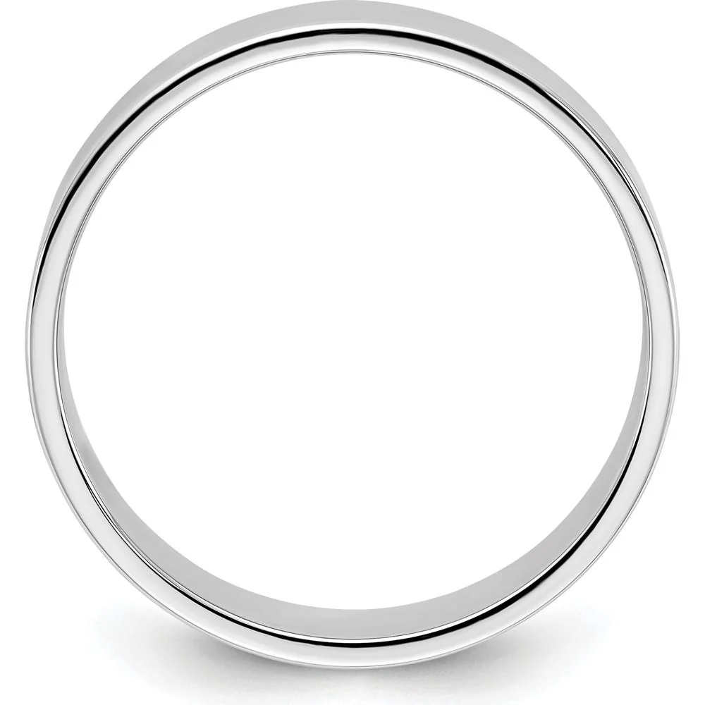 14K White Gold 6mm Lightweight Flat Wedding Band - Size 12 by Luciano & Cie - Image 2