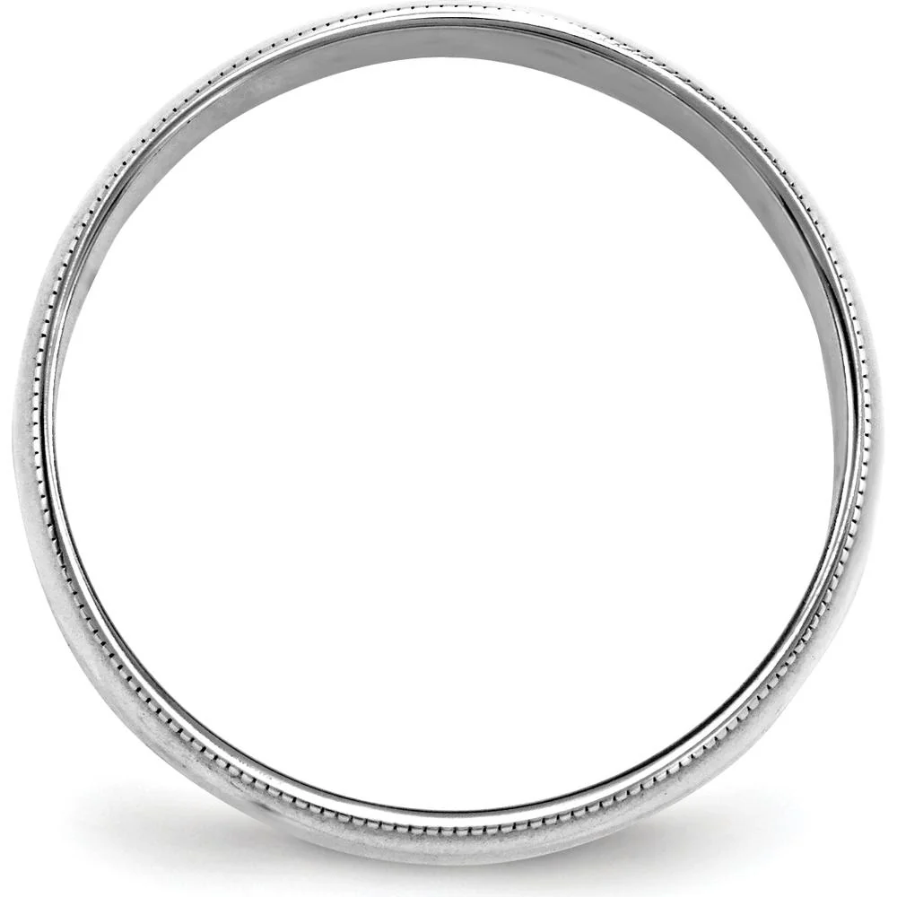14K White Gold 6mm Lightweight Milgrain Half Round Wedding Band - Size 11.5 by Luciano & Cie - Image 2