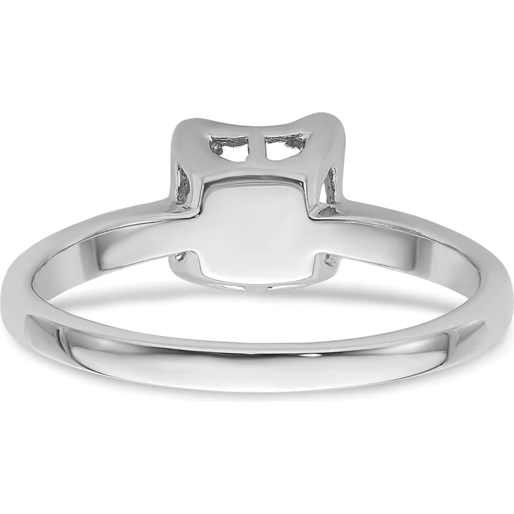 14K White Gold 6mm Pearl Ring Mounting with Polished Rhodium Finish - Size 6 by Monteluci Fine Jewelry - Image 3