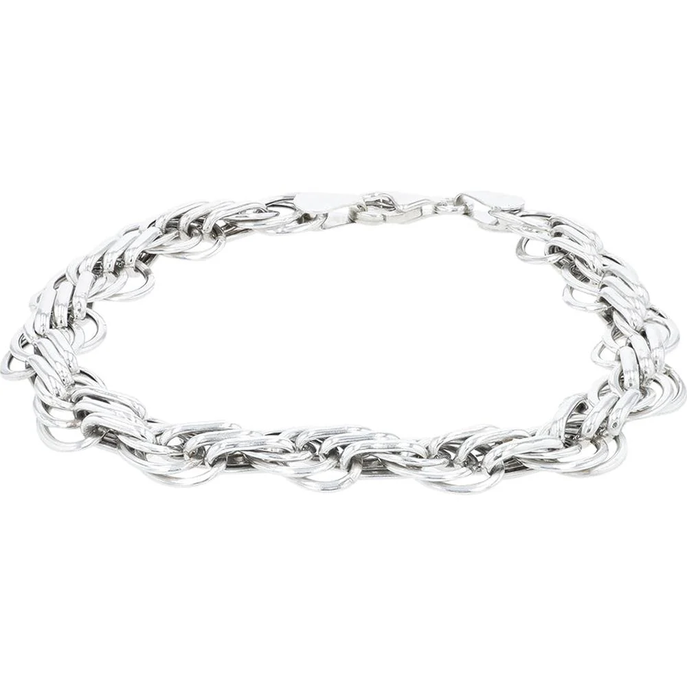 14K White Gold 7.5" Fancy Link Bracelet - 7.45 Gram Total Weight - Image 2