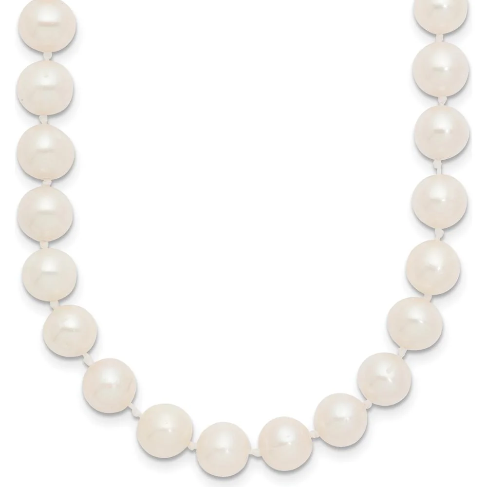 14K White Gold 7-8mm Freshwater Cultured Pearl Necklace - 24" Length with Rhodium Plating by Monteluci Fine Jewelry - Image 2