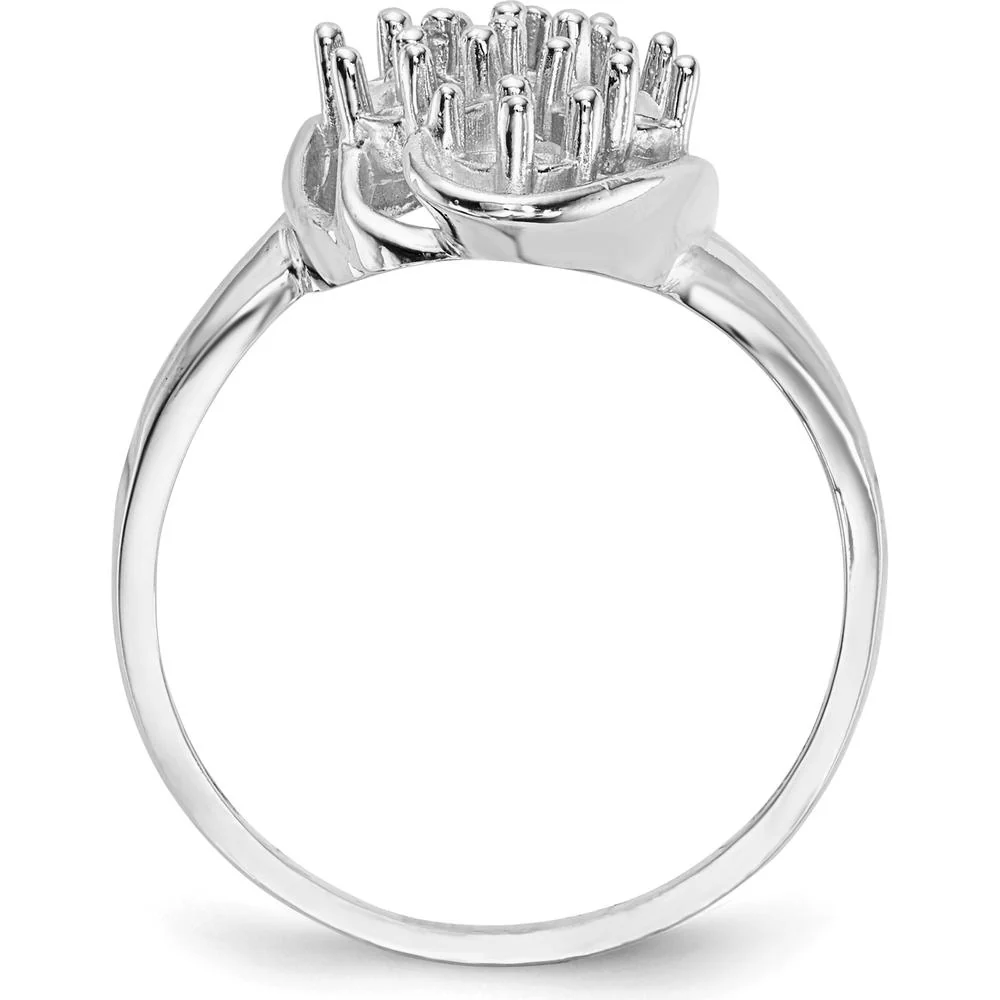 14K White Gold 7-Stone Mother's Ring Mounting with Polished Finish and Rhodium Plating - Size 7 by Monteluci Fine Jewelry - Image 8