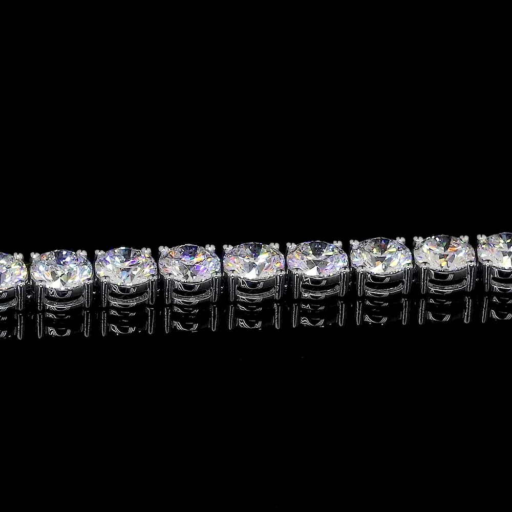 14K White Gold 7" Tennis Bracelet with 34 Brilliant Cut Round Lab Diamonds - 13.06 Carat Total Weight E-F Color VS1 Clarity - Covaloro Fine Jewelry - Image 4