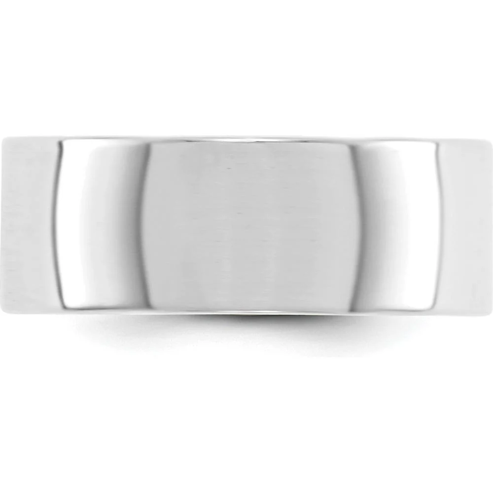 14K White Gold 8mm Lightweight Flat Wedding Band - Size 4.5 by Luciano & Cie - Image 2
