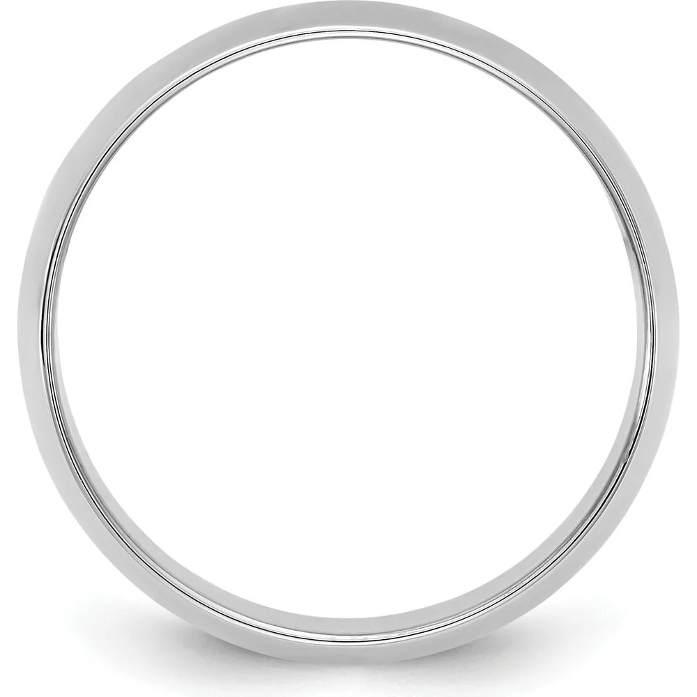 14K White Gold 9mm Domed Half Round Wedding Band - Polished Finish - Size 10 by Luciano & Cie - Image 2