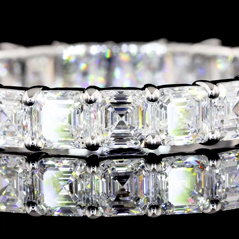 14K White Gold Asscher Cut Lab Diamond Eternity Band - 2.72 Carats Total Diamond Weight - Covaloro Fine Jewelry - Image 3