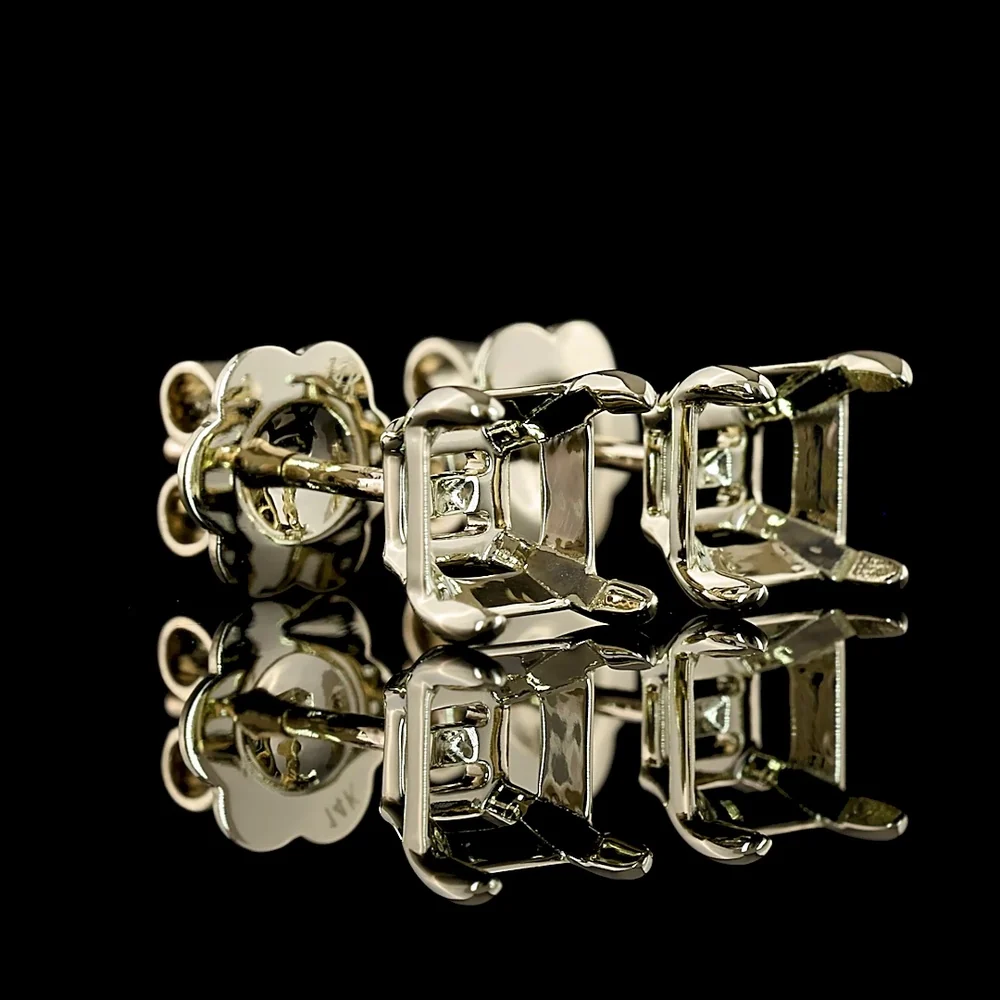 14K White Gold Asscher Cut Lab Diamond Stud Earrings - 2.41 Carat Total Weight, E-F Color VS2 Clarity with GIA Certificates - Covaloro Fine Jewelry - Image 2