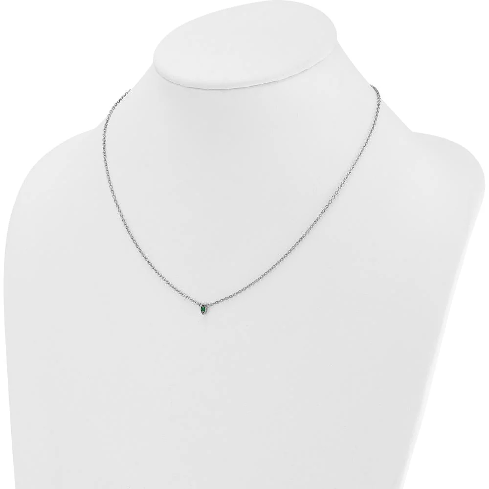 14K White Gold Birthstone Mother's Necklace Pendant - Customizable Gemstone Option by Oro Pregiato - Image 4