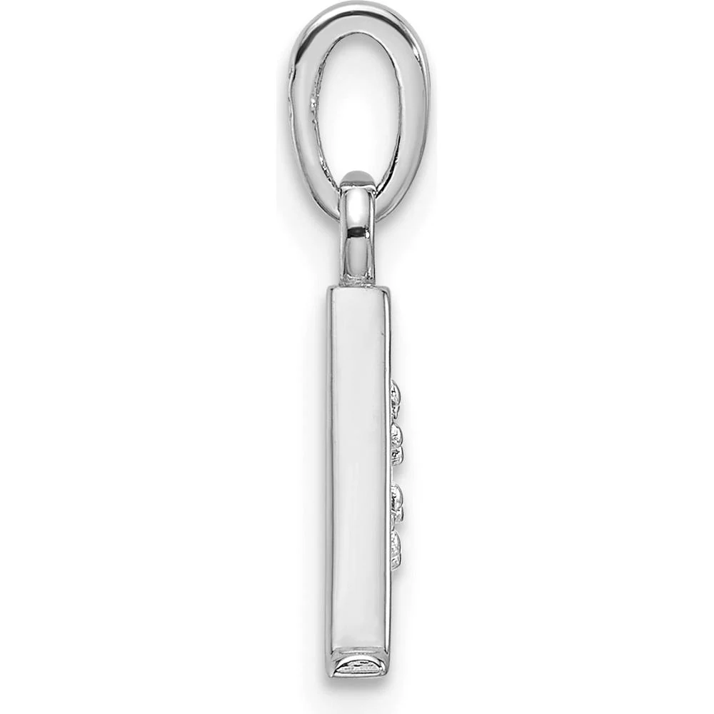 14K White Gold Diamond "A" Initial Pendant with 2 Round Diamonds - 0.02 Carat Total Diamond Weight by Oro Pregiato - Image 2