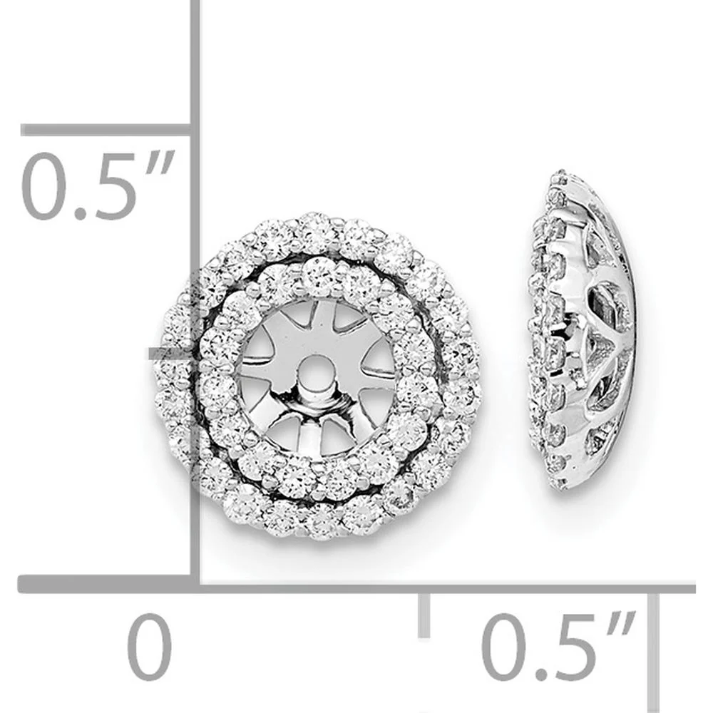 14K White Gold Diamond Earring Jackets with 74 Round Diamonds - 0.37 Carat Total Diamond Weight by Oro Pregiato - Image 4
