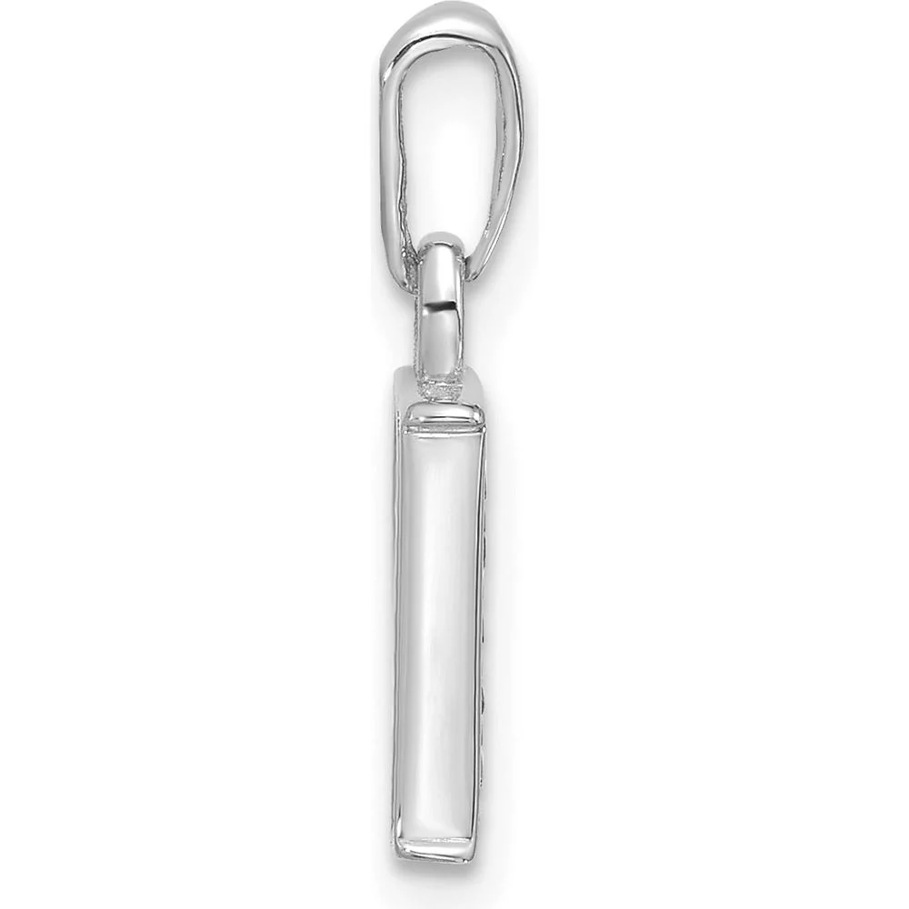14K White Gold Diamond "P" Initial Pendant with Round Diamonds - 0.01 Carat Total Diamond Weight by Oro Pregiato - Image 2