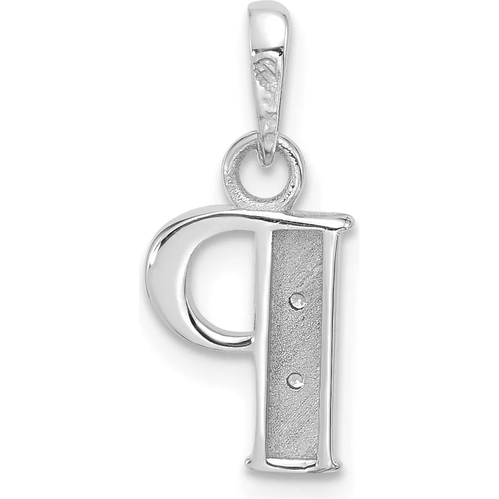14K White Gold Diamond "P" Initial Pendant with Round Diamonds - 0.01 Carat Total Diamond Weight by Oro Pregiato - Image 3