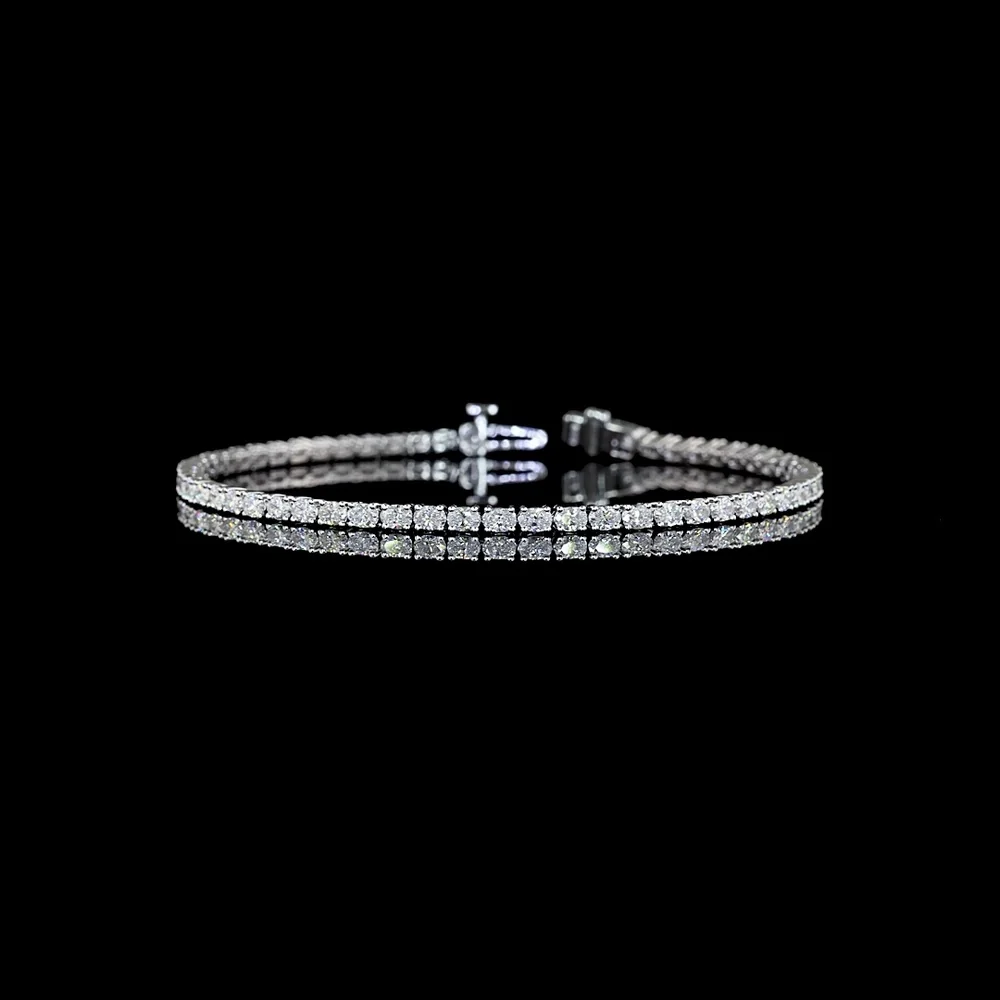 14K White Gold East-West Oval Cut Lab Diamond Tennis Bracelet - 3.01 Carat Total Weight - E-F Color VS Clarity - Covaloro Fine Jewelry