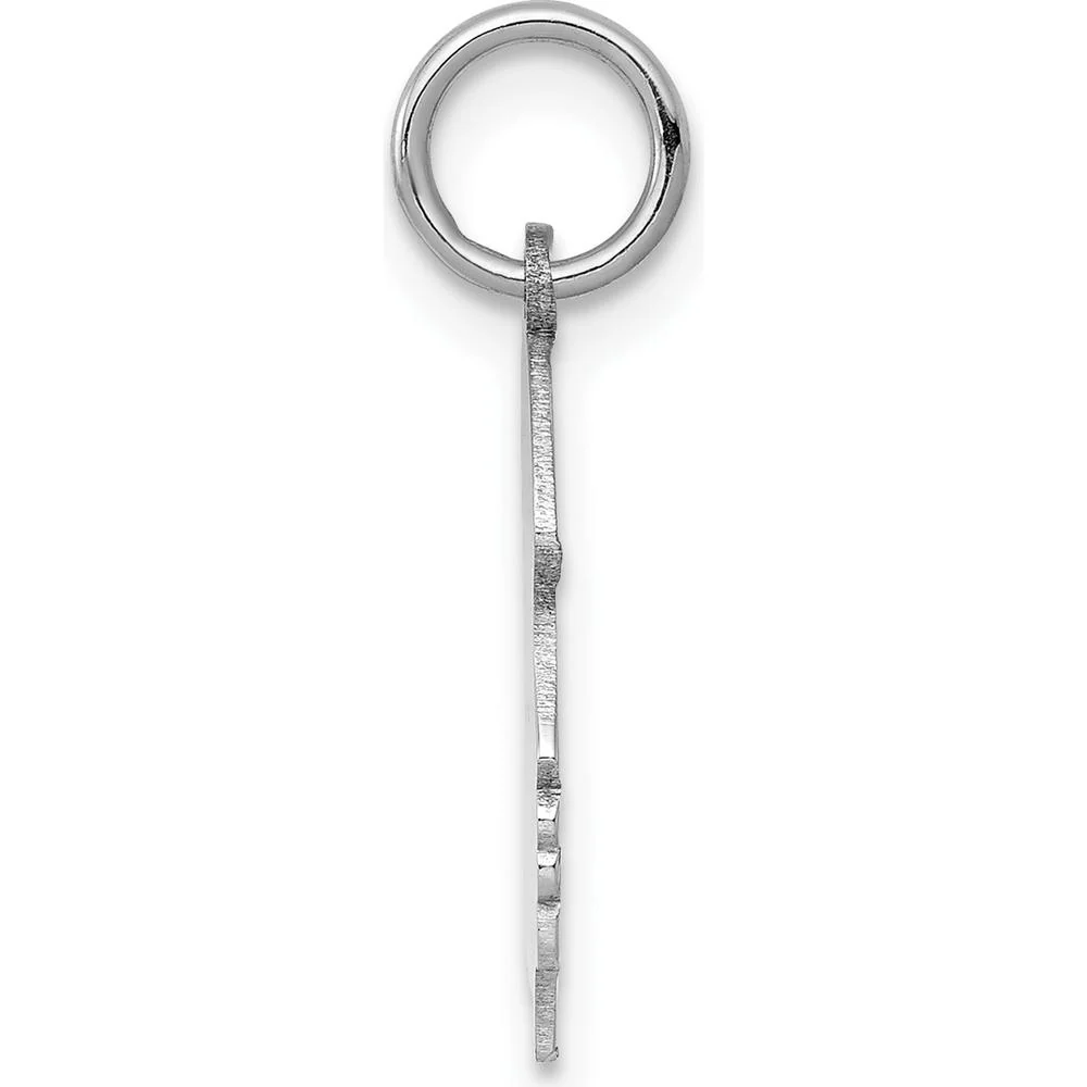 14K White Gold Engravable Girl Charm Pendant - Polished Finish, Rhodium Plated by Oro Pregiato - Image 2