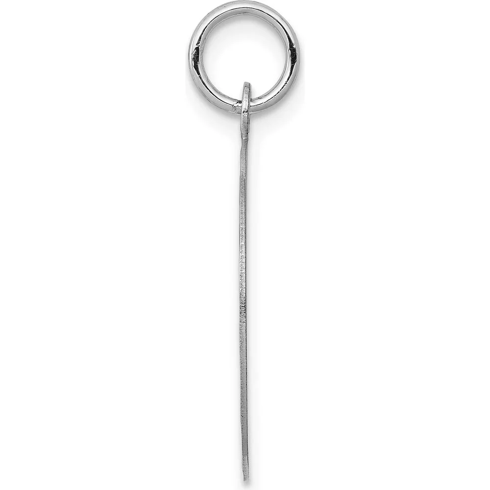 14K White Gold Engraveable Round Disc Charm with Diamond-Cut Edges - Personalized Pendant by Oro Pregiato - Image 2