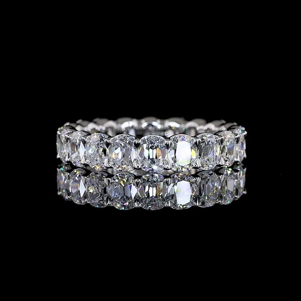 14K White Gold Eternity Band with 24 U-Prong Set Round Brilliant Lab Diamonds - 1.02 Carats Total Diamond Weight (E-F Color, VS1 Clarity) - Covaloro Fine Jewelry