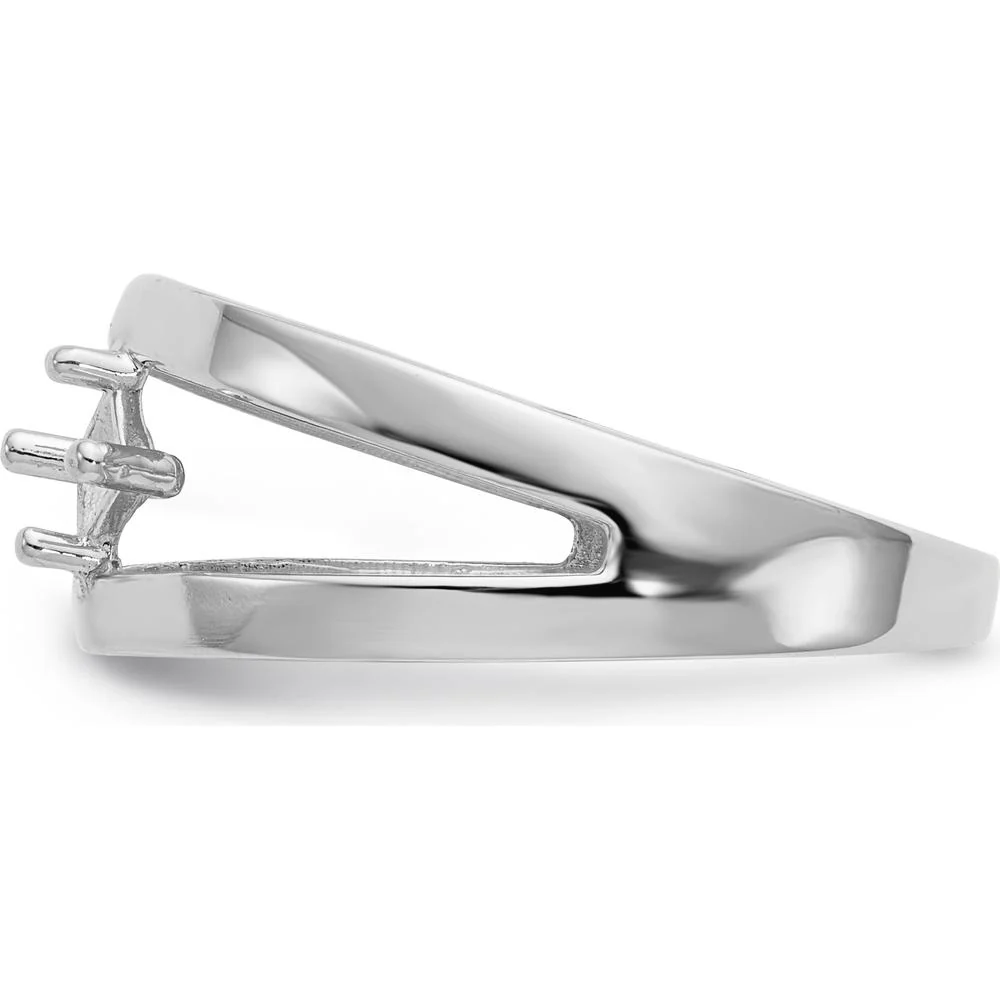 14K White Gold Family Jewelry Ring Mounting - 4mm Band Width, Polished Finish - Size 7 by Oro Pregiato - Image 6